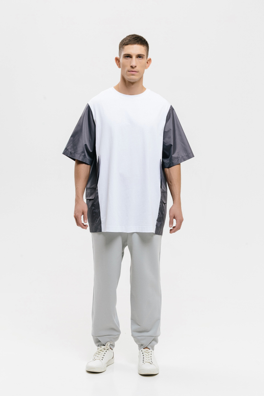 Футболка унисекс "Роскосмос х 7.2.66", серый/белый