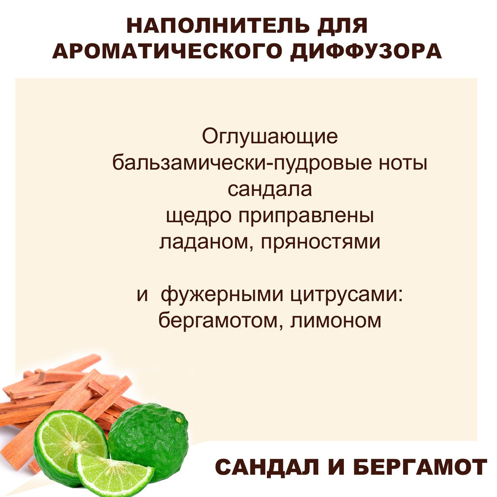САНДАЛ И ВБЕРГАМОТ - Наполнитель для ароматического диффузора