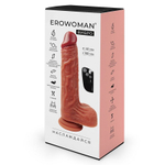 Телесный вибратор-ротатор с возвратно-поступательными движениями, нагревом и пультом ДУ - 23 см. (Цвет: телесный)