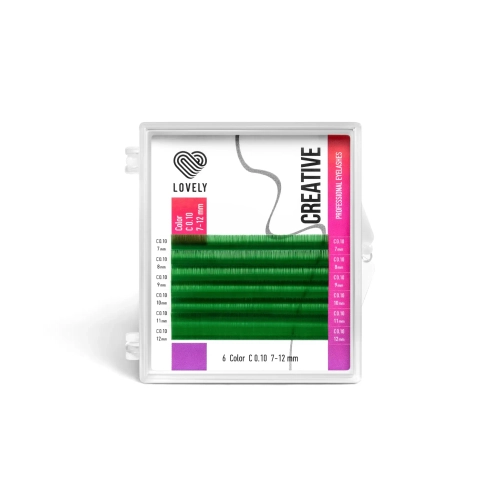 Ресницы цветные LOVELY Green MIX 6 линий