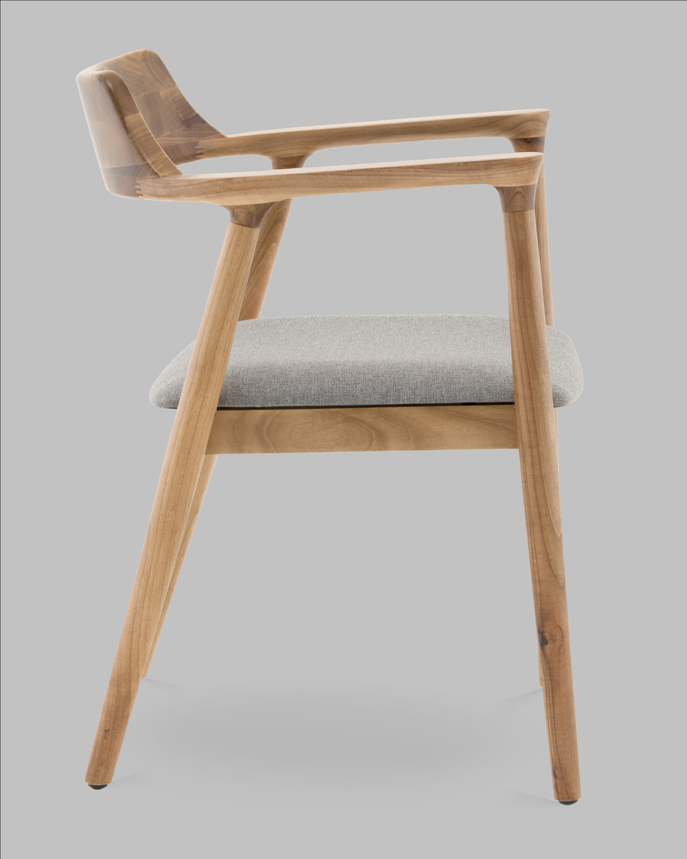 Стул Вудримини каркас дерево цвет натуральный орех рогожка серый