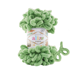 Пуффи (Puffy) пряжа Alize 100%микрополиэстер 5х100г/9,2 м 103 спаржа (св.зеленый)