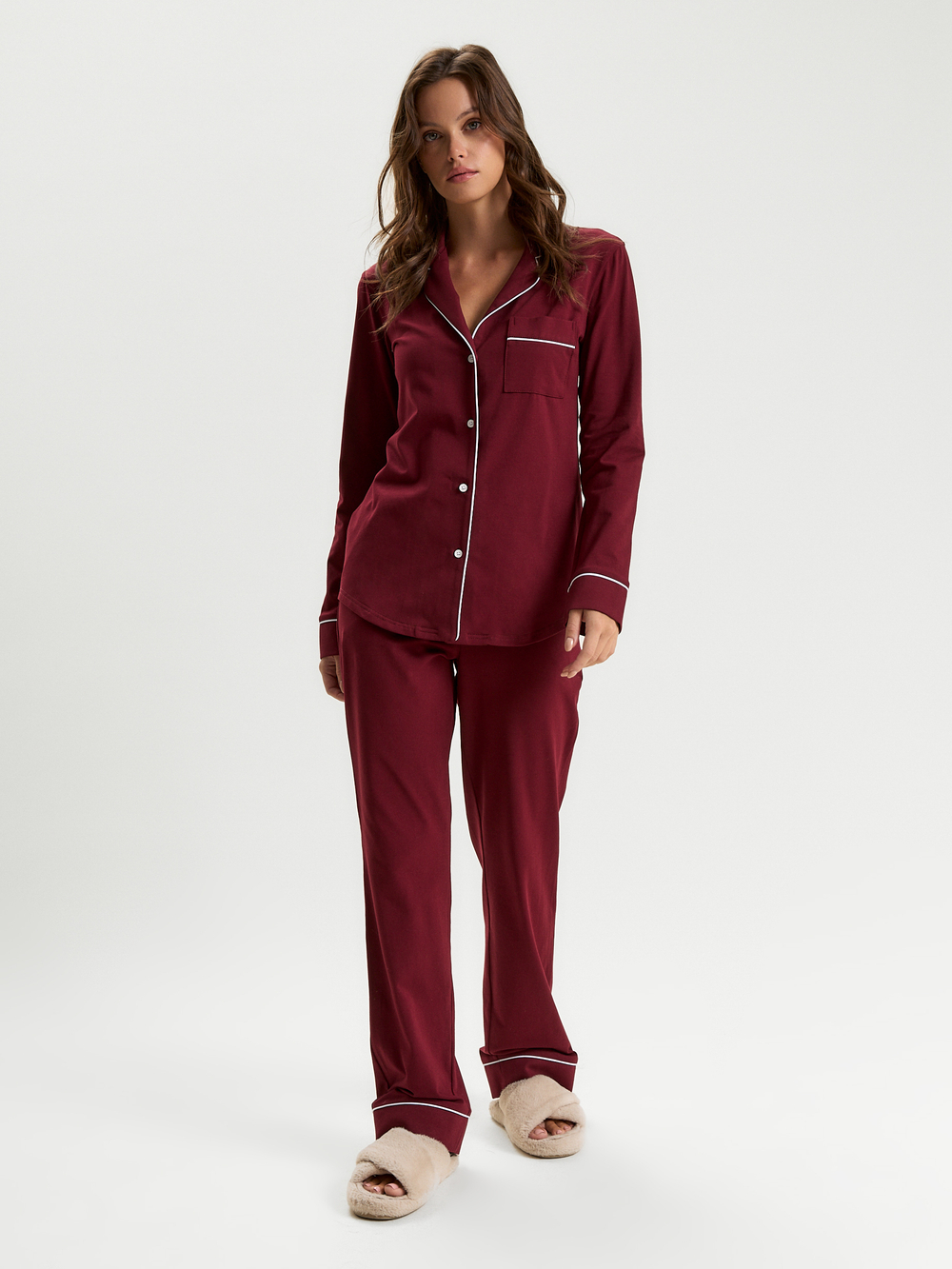 Пижама женская Ihomewear English Bordo