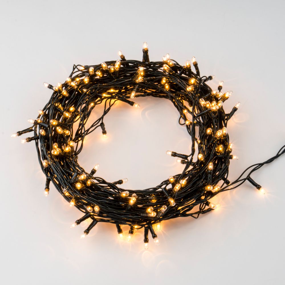 UDL-S1000-200-DGA WARM WHITE IP20 MINI Гирлянда с контроллером. 10м. 200 миниламп накаливания. Теплый белый свет. Провод зеленый. TM Uniel