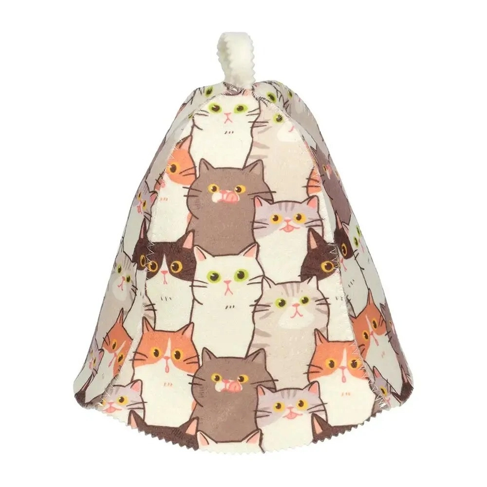 Шапка для бани и сауны «Котики» «Банные штучки», войлок /10