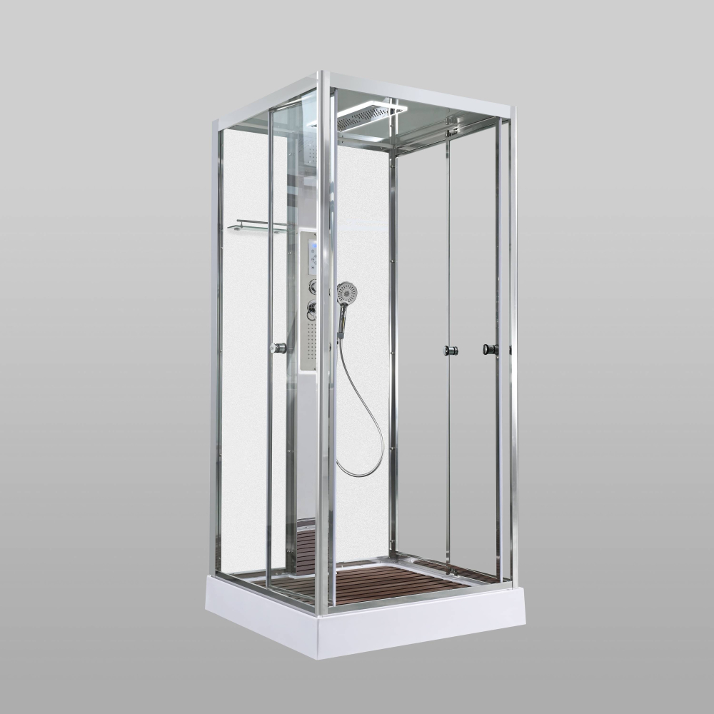 Душевая кабина AvaCan (АваКан) Z1910LEDMT с низким поддоном, с ГМ, с электрикой и LED освещением, 100х100х220
