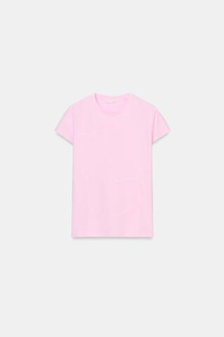 ZARA ФУТБОЛКА С РЕЛЬЕФНЫМИ СЕРДЕЧКАМИ, РОЗОВЫЙ