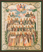 Икона "Собор Карельских святых" 10х12 на МДФ-6