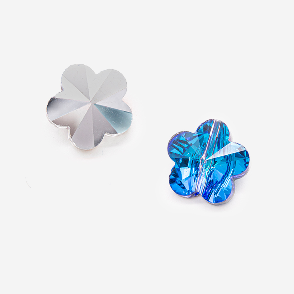Кристалл-цветочек с продольным отверстием, оттенок "Электра", 13*14мм