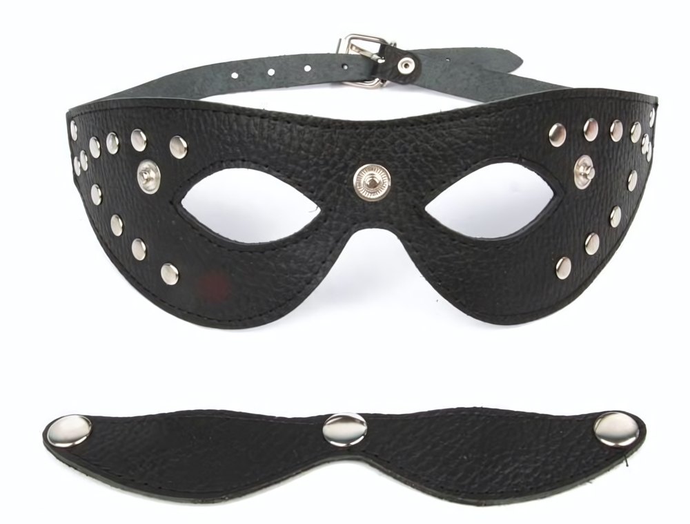 Черная маска со съемными шорами на заклепках (Цвет: черный)