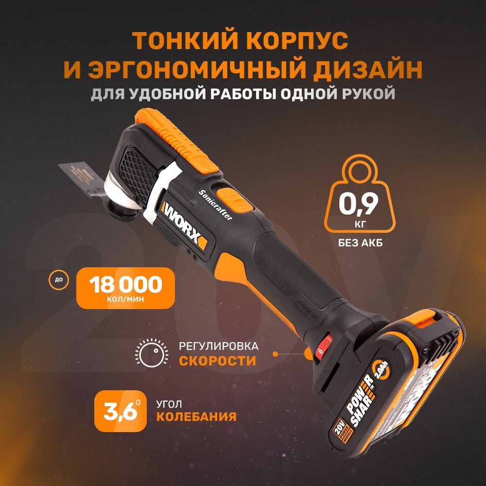 Реноватор аккумуляторный WORX WX696
