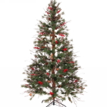 Ёлка «Лапландия» 210 см, ПВХ+леска, шишки, ягоды (821 ветка)