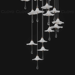 Люстра Cloyd SHANGRILA C33 / выс. 250 см - керамика - золото (арт.11335)