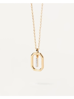 Колье женское PDPaola Мини-Буква I серебро 925 пробы покрытое золотом 750 пробы CO01-520-U