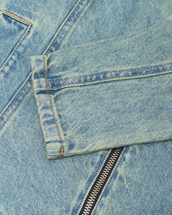 Джинсовая куртка женская байкерская JEANS BIKER JACKET GREEN