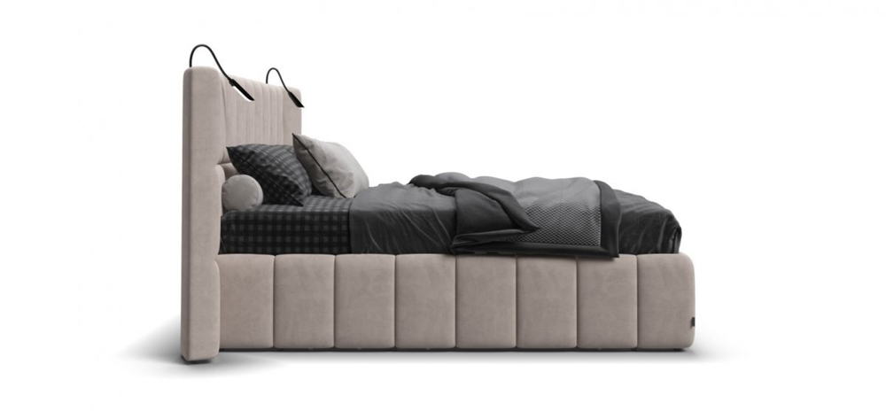 Кровать BOSS.XO велюр Monolit латте