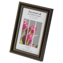Фоторамка FA Кружево 10х15 пластиковая со стеклом чёрный | FA фототовары