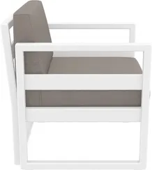 Кресло уличное пластиковое Mykonos, белый, светло-коричневый