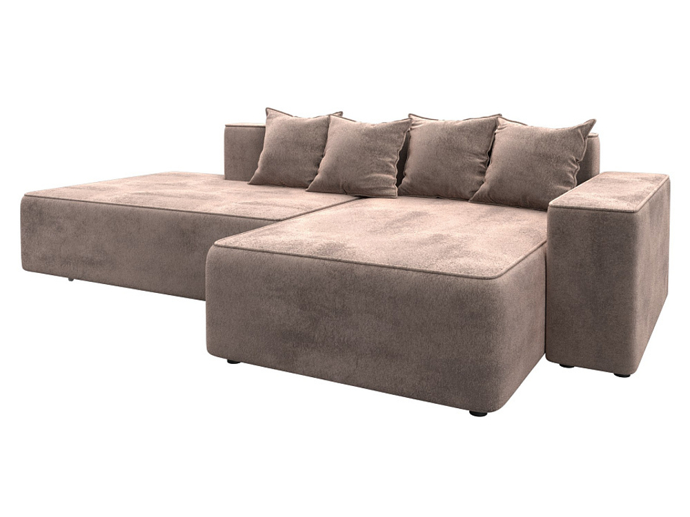 Диван угловой Лига-079 угол правый ВЕЛЮР TOWER 05 бежевый