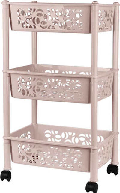 Этажерка Light 3-х секционная прямоугольная 370*290*160 на колесиках Keeplex