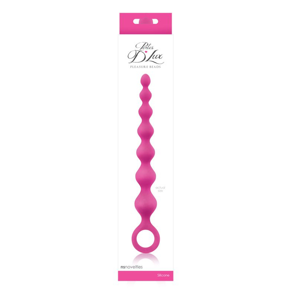 Розовая анальная цепочка Perles D Lux Long - 20,3 см. (Цвет: розовый)