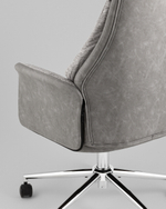 Кресло офисное TopChairs Neoma светло-серый экокожа ткань