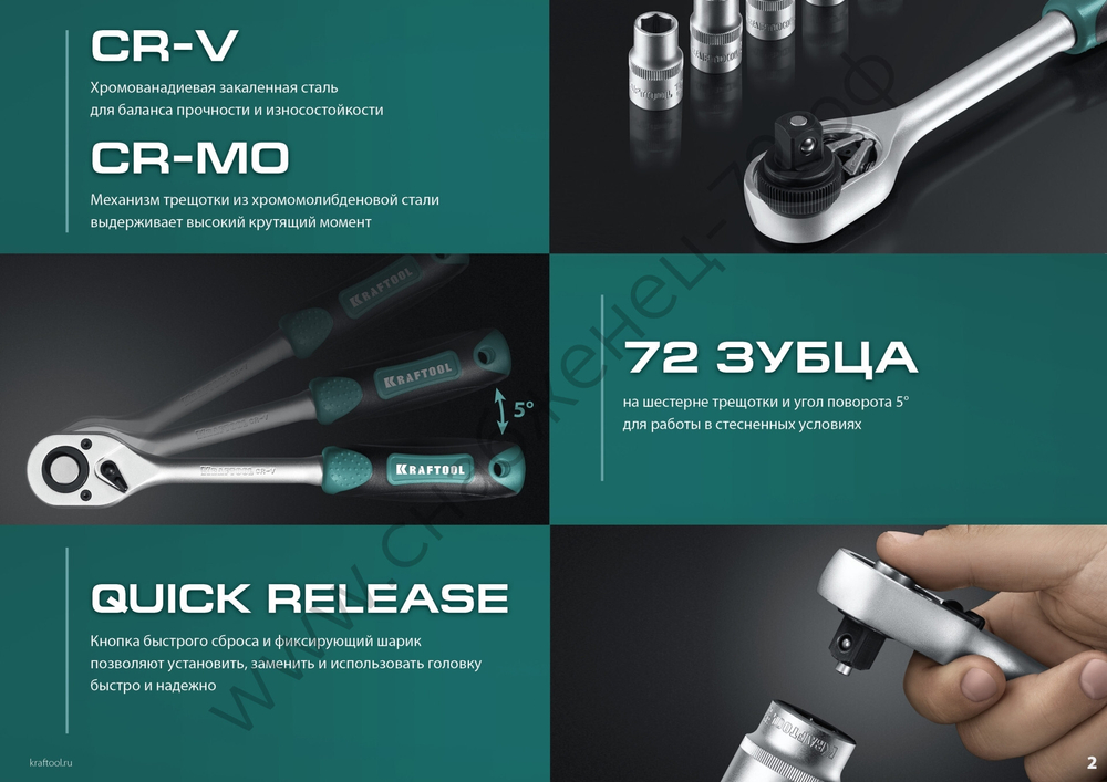 KRAFTOOL X-Drive 94, 94 предм., (1/2″+1/4″), универсальный набор инструмента (27883-H95)