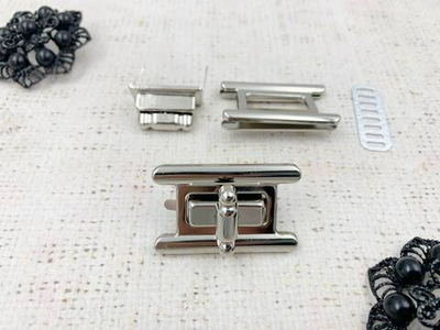 Застежка для сумки, р. 2,7х4,3 см, никель