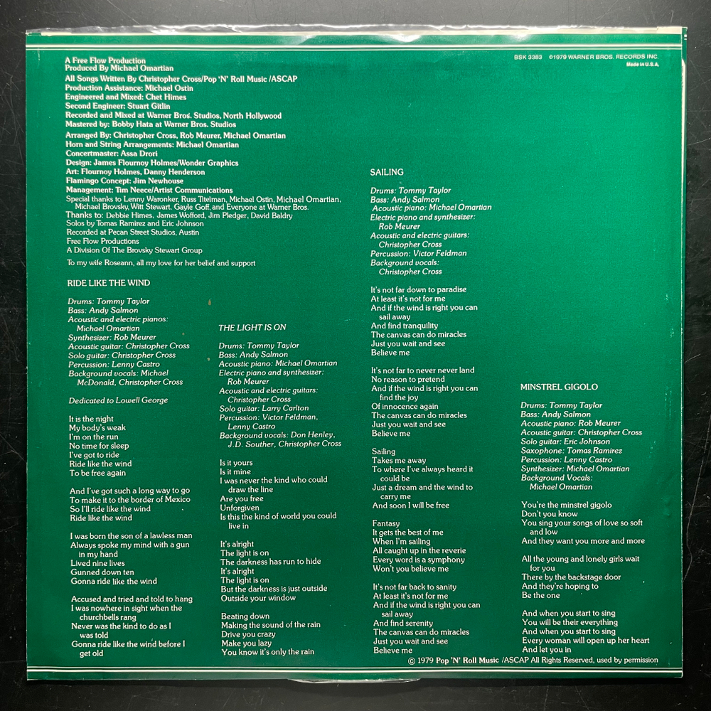 Christopher Cross ‎– Christopher Cross (США 1979г.)