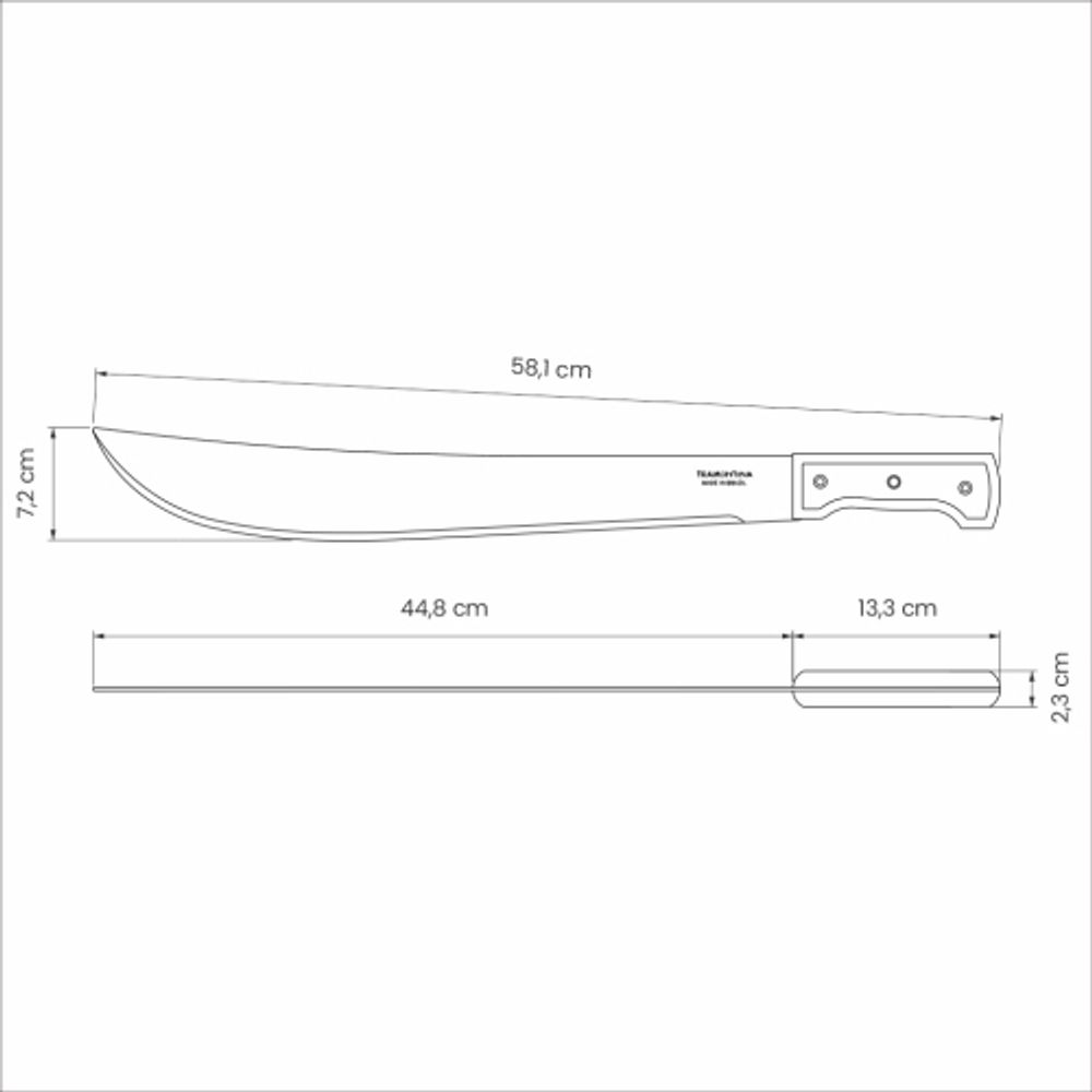 Мачете Tramontina 26621018-1 туристическое походное садовое для рубки кустарника сталь дерево 58 см | Tramontina