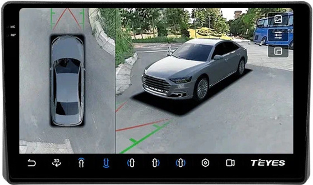 Магнитола для Toyota Raize 2019-2023+, Daihatsu Rocky - Teyes CC3-2K-360 на Android 10, 2K QLED, 6Гб+128Гб, CarPlay, 4G SIM-слот, 4 камеры в комплекте