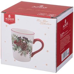 КРУЖКА AGNESS "CELEBRATION" 12,2*8,8*10 СМ 320 МЛ (КОР=24ШТ.)