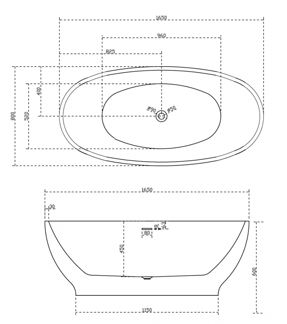 Акриловая ванна ABBER AB9207MB