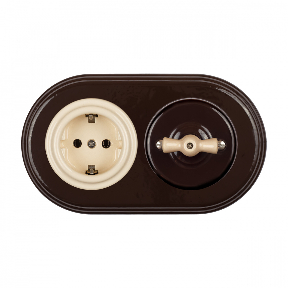 Рамка 2-х постовая, керамика, цвет коричневый BF2-620-02