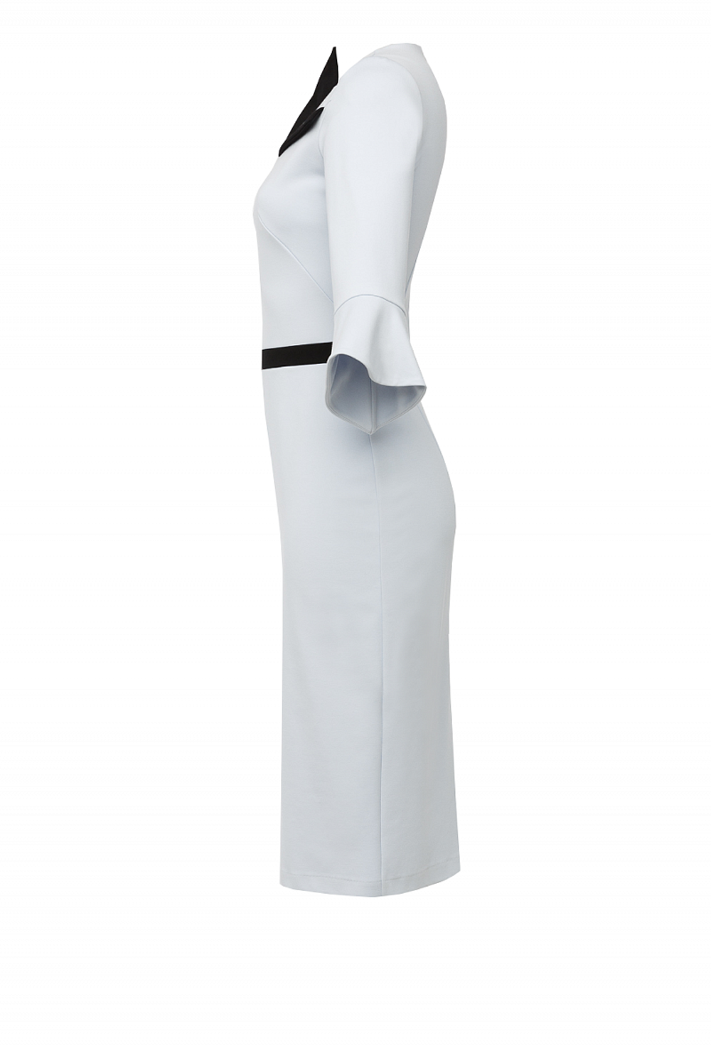 Платье футляр с контрастным притачным поясом 19 -19FW