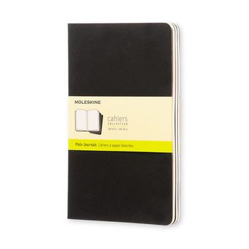 Блокнот Moleskine Cahier Large 130х210мм 80 стр нелинованный черный 3 шт (QP318)
