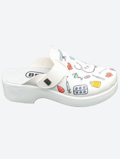 501 | "Natasa" Женские сабо (принт)