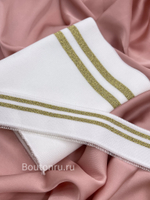 Подвяз трикотажный белый с золотыми полосками 0,8 м, ширина 3,5 см