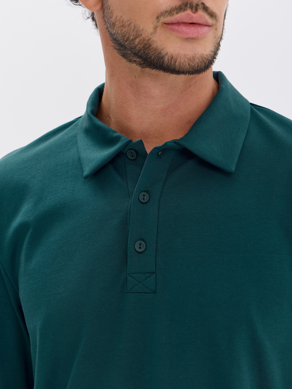 Повседневный базовый лонгслив поло