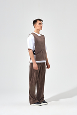 Жилет - манишка, мужская, вельвет, цвет "тауп"