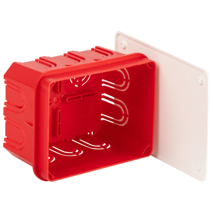 Распаячная коробка ЭРА KRT-120-92-70 скрытой установки красно-белая 120х92х70мм для твердых стен саморезы крышка IP20