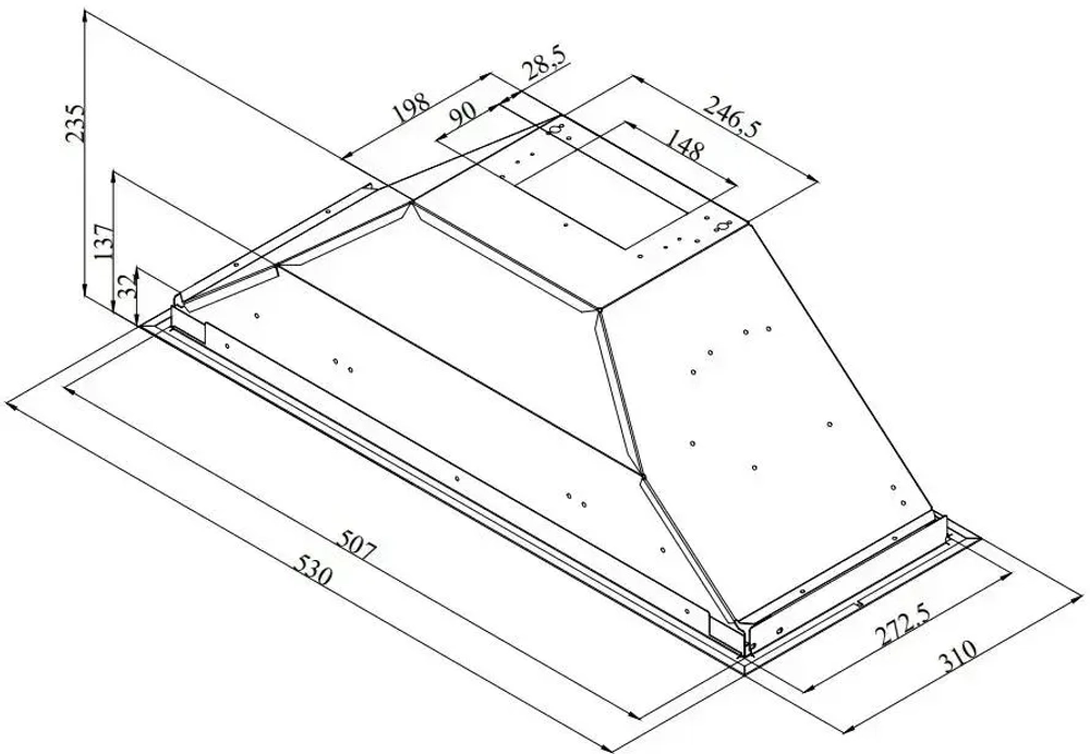 Встраиваемая вытяжка Indesit INAE 52FLS X (869890500050)