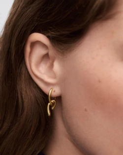 Серьги Mini Twist Hoops серебро 925 пробы покрытое золотом