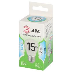 Лампочка светодиодная ЭРА GREEN LINE LED P45-15W-840-E27 GL E27 15 Вт шар яркий белый свет | Лампы cветодиодные Шар (G/P)