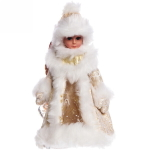 Снегурочка 35 см (без музыки) с отделением под конфеты/подарок, золотая шуба