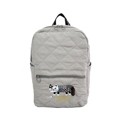 Стеганный рюкзак с кошкой "MATILDASan", серый, 25-8694-1, KUSUGURU