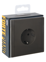 FORTE&PIANO Розетка 1-местная с заземлением с защитными шторками винтовое крепление 16А FP315 серый IEK