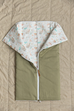 Комплект на выписку Зайчики с горшочками (хаки)/Шалфей (5 предметов)