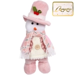 Сувенир новогодний «Новогоднее настроение - Снеговичок» 14*30*8 см, Розовый (с подсветкой)