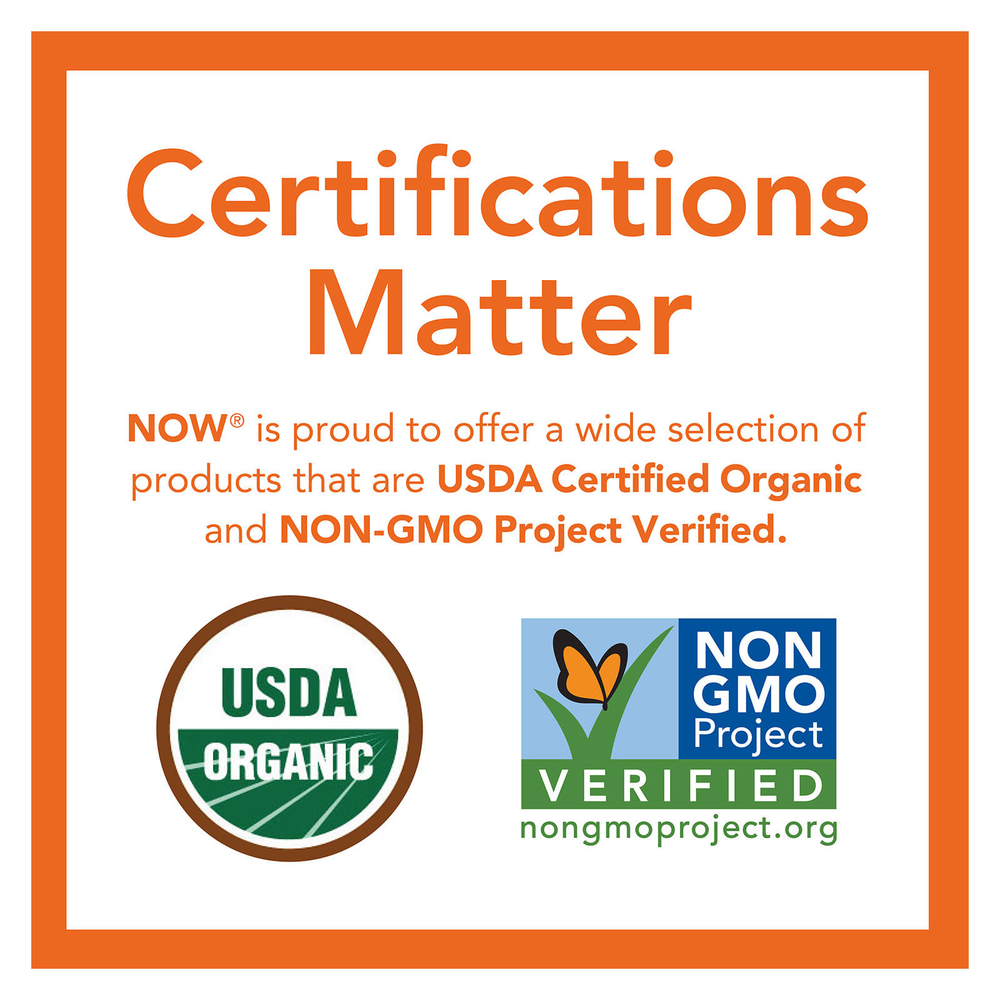 NOW Foods, Certified Organic Fiber-3™, 454 г (16 унций)